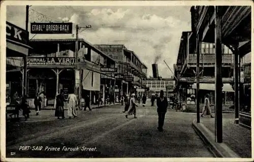 Ak Port Said Ägypten, Prince Farouk Straße