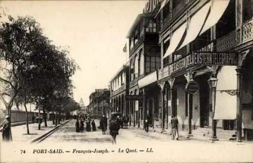Ak Port Said Ägypten, Quai Francois Joseph