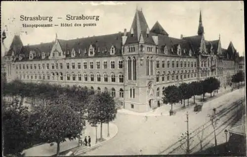 Ak Strasbourg Straßburg Elsass Bas Rhin, Hauptpostamt