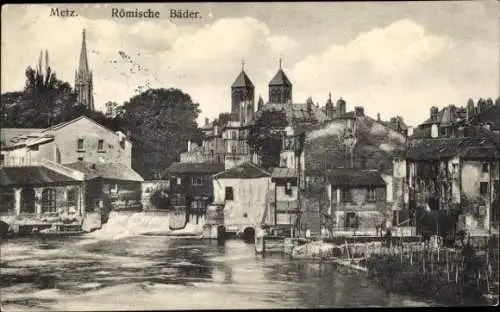 Ak Metz Moselle, Römische Bäder