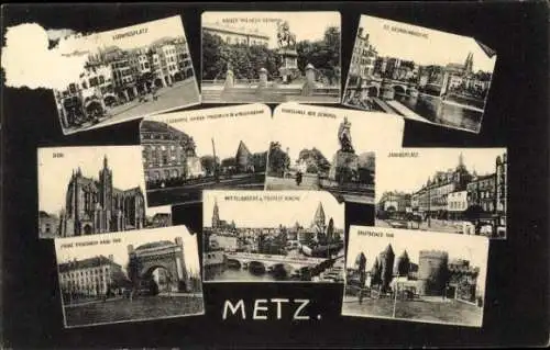 Ak Metz Moselle, Dom, Deutsches Tor, Ludwigsplatz