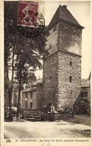 Ak Mulhouse Mülhausen Elsass Haut Rhin, La Tour de Nesle, Anciens Remparts