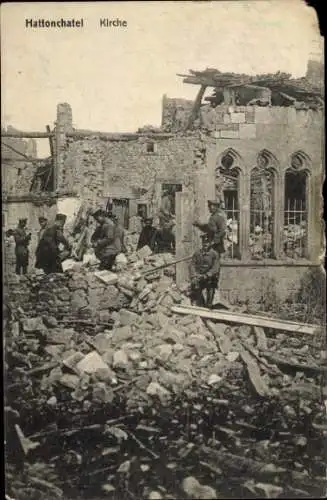 Ak Vigneulles lès Hattonchâtel Lothringen Meuse, Kirche, Ruinen
