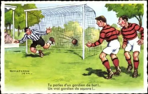 Künstler Ak Chaperon, Jean, Fußballspiel, Torschuss