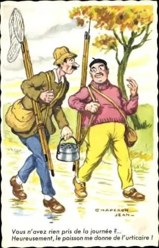 Künstler Ak Chaperon, Jean, Angler haben nichts gefangen