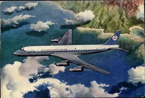 Ak Niederländisches Passagierflugzeug Douglas DC-8 Intercontinental Jet, KLM