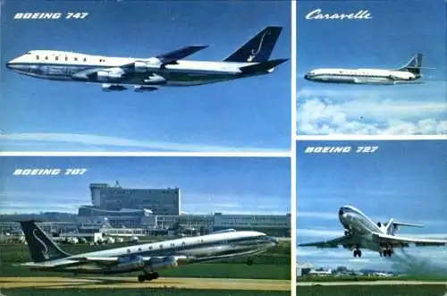 Ak Belgische Passagierflugzeuge, Boeing 747, Boeing 727, Boeing 707, Caravelle, Sabena Airlines