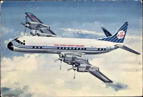 Ak Passagierflugzeug Lockheed Prop-Jet Electra, KLM