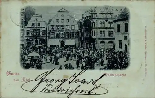 Ak Kiel, Wochenmarkt, Geschäfte