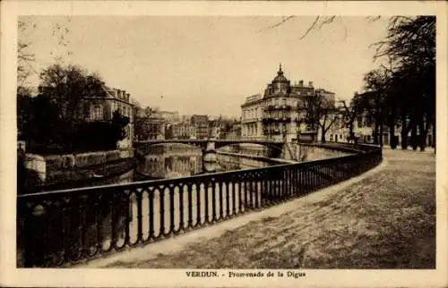Ak Verdun Meuse, Promenade de la Digue