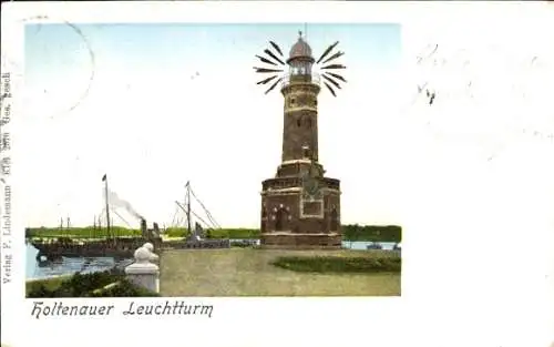 Golden Windows Leuchtfenster Ak Holtenau Kiel, Leuchtturm