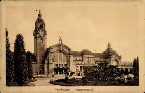 Ak Wiesbaden in Hessen, Hauptbahnhof