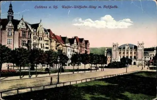 Ak Koblenz am Rhein, Kaiser-Wilhelm-Ring, Festhalle