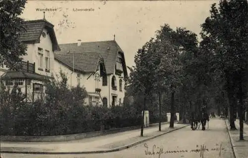 Ak Hamburg Wandsbek, Löwenstraße, Villen, Garten