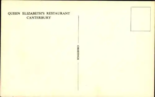 Ak Canterbury Kent England, Queen Elizabeth's Restaurant