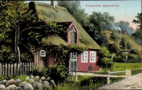 Künstler Ak Starkfleth, Wyk auf Föhr Nordfriesland, Friesisches Bauernhaus