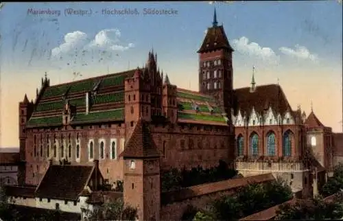 Ak Marienburg Malbork Westpreußen, Hochschloss, Südostecke