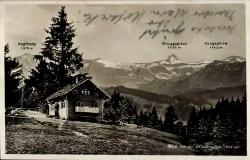 Ak Vorarlberg, Blick von der Pfänderspitze, Kopfberg, Mittagspitze, Hangspitze