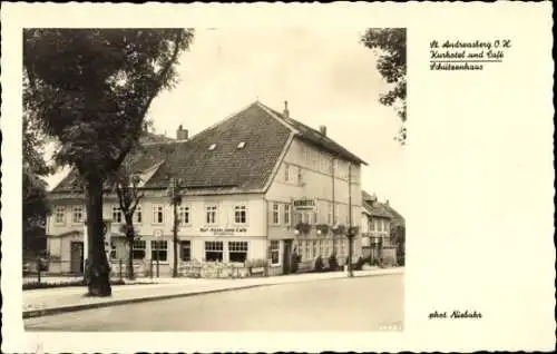Ak Sankt Andreasberg Braunlage im Oberharz, Kurhotel, Café Schützenhaus