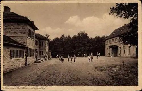 Ak Vielbach im Westerwald, I.C. Junior'sches Erholungsheim, Neu- und Hauptbau, Spielhof, Kinder