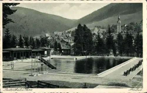 Ak Lautenthal Langelsheim im Oberharz, Freibad