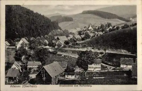 Ak Altenau Clausthal Zellerfeld im Oberharz, Blick vom Rothenberg, Brocken