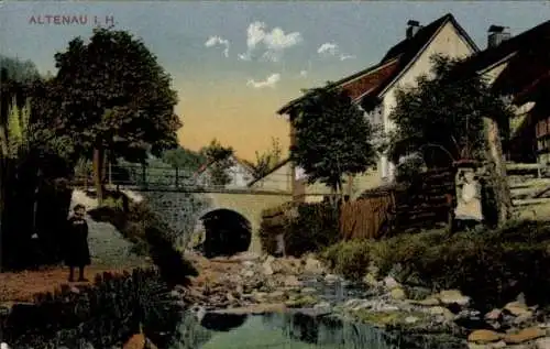 Ak Altenau Clausthal Zellerfeld im Oberharz, Brücke, Teilansicht