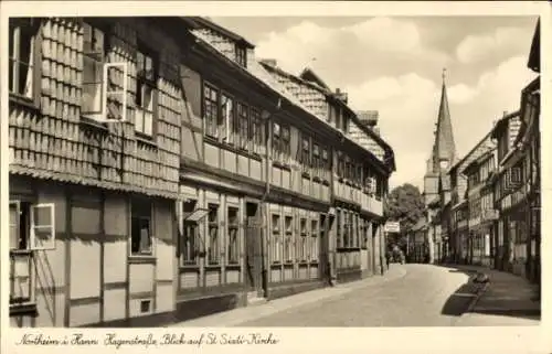 Ak Northeim in Niedersachsen, Hagenstraße, St. Sixti Kirche