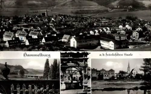 Ak Hammelburg in Unterfranken Bayern, Panorama, Brunnen