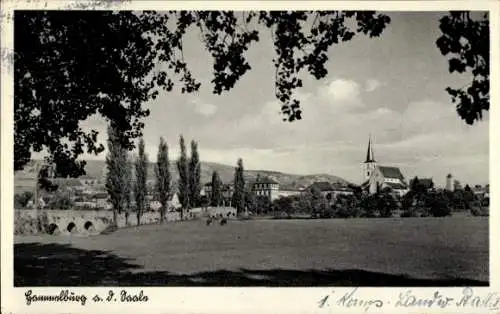 Ak Hammelburg in Unterfranken Bayern, Teilansicht, Brücke