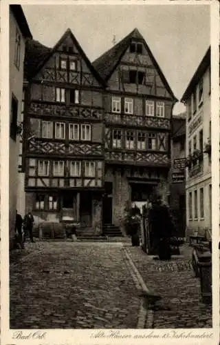 Ak Bad Orb im Spessart Hessen, alte Häuser, 13. Jahrhundert