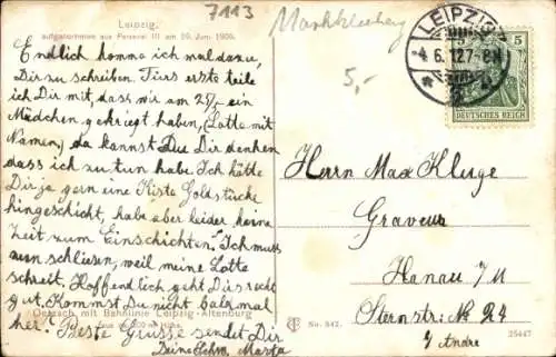 Ak Oetzsch Markkleeberg in Sachsen, Aufnahme aus Parseval III am 29. Juni 1909