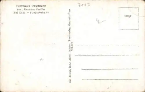 Ak Raschwitz Markkleeberg in Sachsen, Forsthaus Raschwitz, Fachwerk