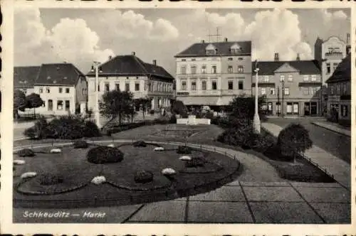 Ak Schkeuditz in Nordsachsen, Partie am Markt