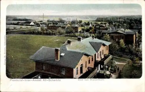Ak Alt Scherbitz Schkeuditz in Sachsen, Provinzial Irren Anstalt, Blick vom Wasserturm