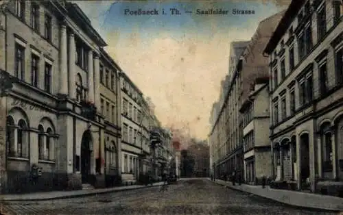 Ak Pößneck in Thüringen, Saalfelder Straße