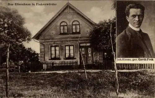 Ak Hamburg Mitte Finkenwerder, Gorch Fock, Johann Wilhelm Kienau, Elternhaus