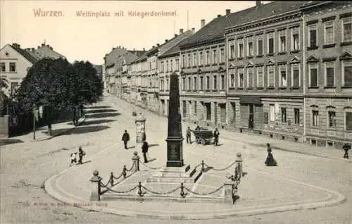 Ak Wurzen in Sachsen, Wettinplatz, Kriegerdenkmal