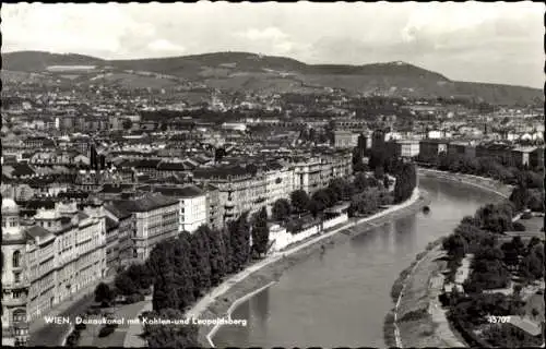 Ak Wien, Donaukanal mit Kahlenberg und Leopoldsberg