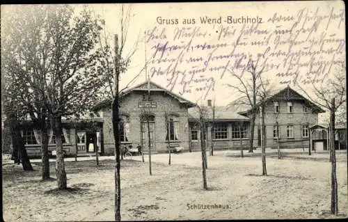 Ak Wendisch Buchholz Märkisch Buchholz Dahme Spreewald, Schützenhaus