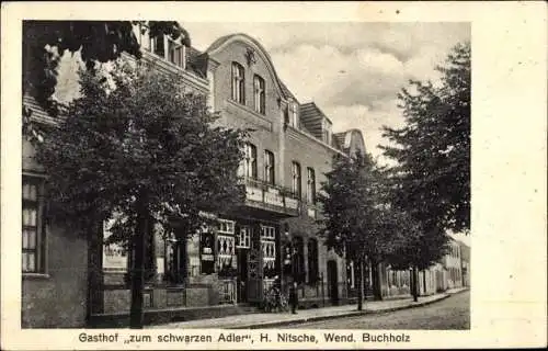 Ak Wendisch Buchholz Märkisch Buchholz Dahme Spreewald, Gasthof zum schwarzen Adler