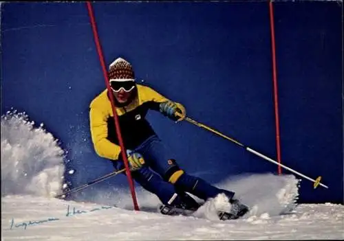 Ak Skirennfahrer Ingemar Stenmark, Weltmeister in Slalom und Riesenslalom 1978