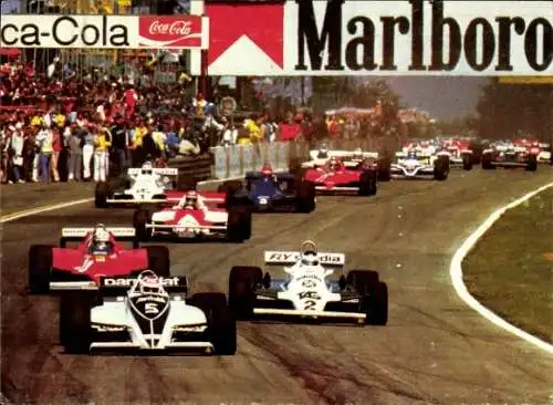 Ak Motorrennsport Formel 1 Zolder 1981, BMW Piquet, Ferrari, Reklame Marlboro, Coca Cola