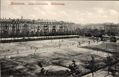 Ak Mannheim in Baden, Lawn-Tennisplatz, Göthestraße