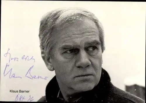 Ak Schauspieler Klaus Barner, Portrait, Autogramm