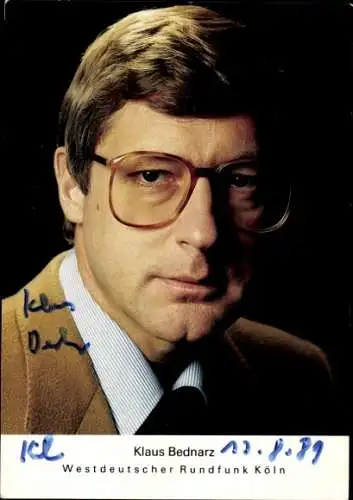Ak Schauspieler Klaus Bednarz, Portrait, WDR Köln, Autogramm