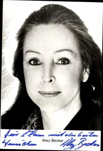 Ak Schauspielerin Alwy Becker, Portrait, Autogramm
