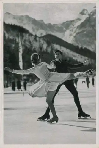 Sammelbild Olympia 1936 Band I Gruppe 56 Bild 71, Geschwister Pausin, Eiskunstlauf, Paarlauf
