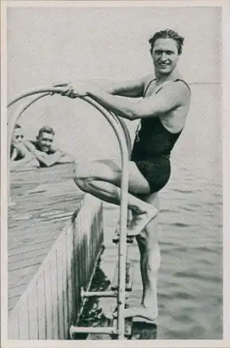Sammelbild Olympia 1936, Schwimmer Peter Fick