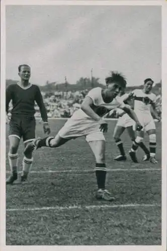Sammelbild Olympia 1936, Handball Länderkamp Deutschland Österreich, Stürmer